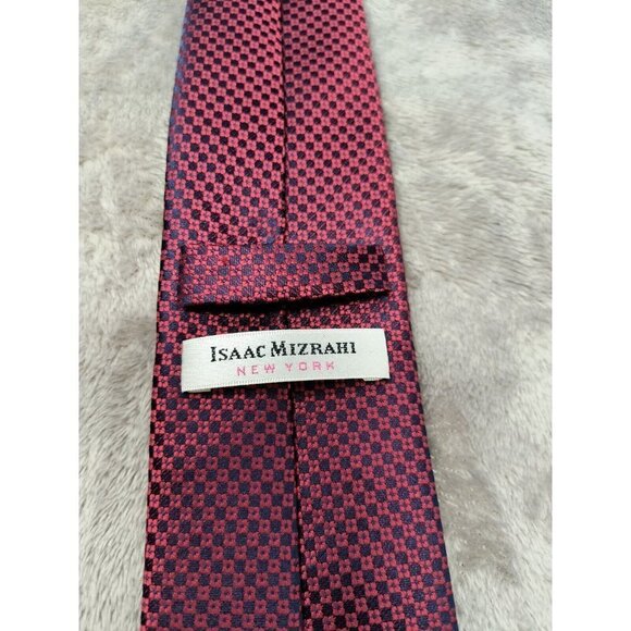 Isaac Mizrahi New York Tie Men's Red Black Geometric Design Necktie 60" - Picture 4 of 8